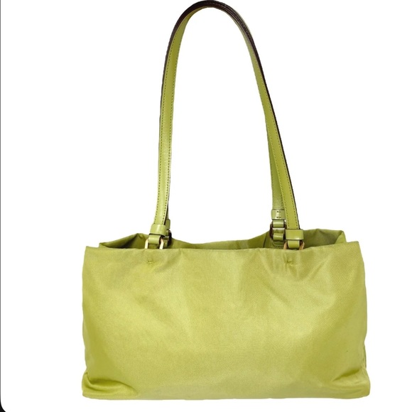 VINTAGE Prada Lime Green Nylon Shoulder Bag - Picture 3 of 5